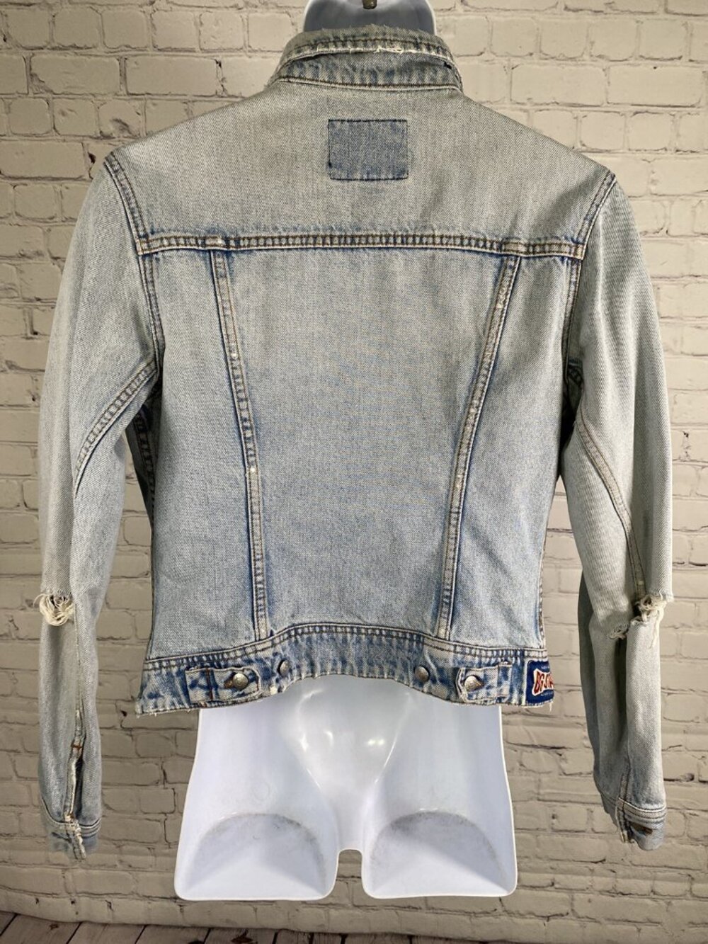 VTG Big Star Light Wash Blue Jean Button Distressed Retro Grunge Denim Jacket L - Picture 4 of 10